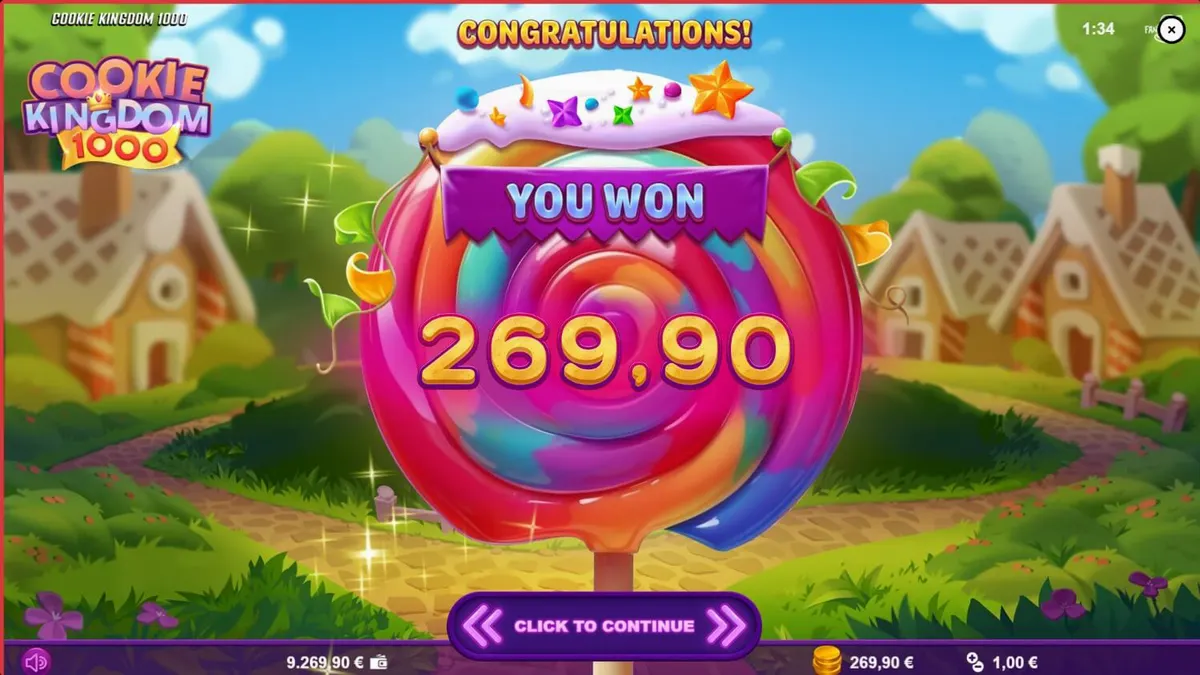 Tampilan antarmuka mobile game slot Cookie Kingdom 1000